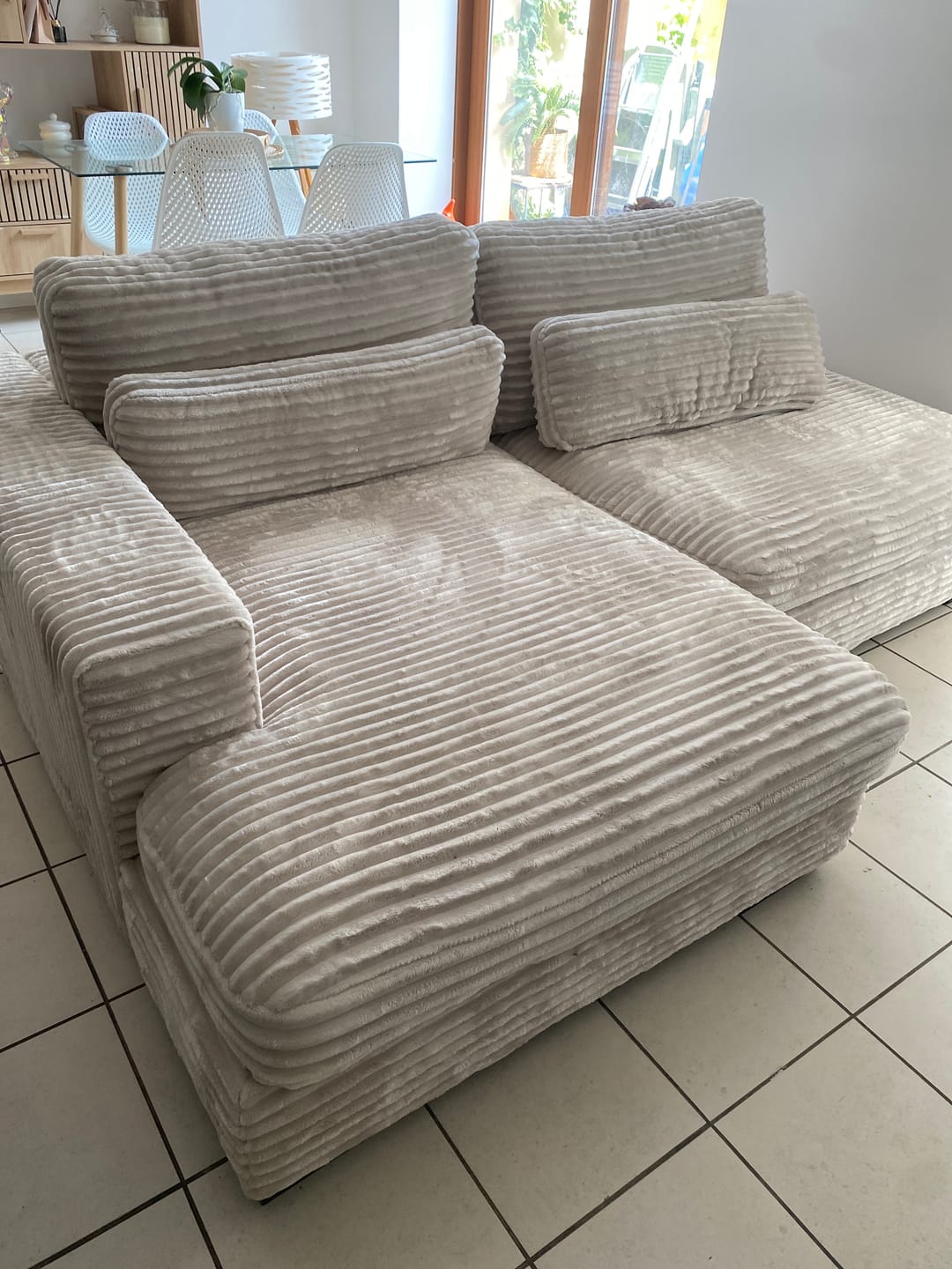 Customer photo review of Canapé d'angle convertible grande méridienne MONTPARNASSE