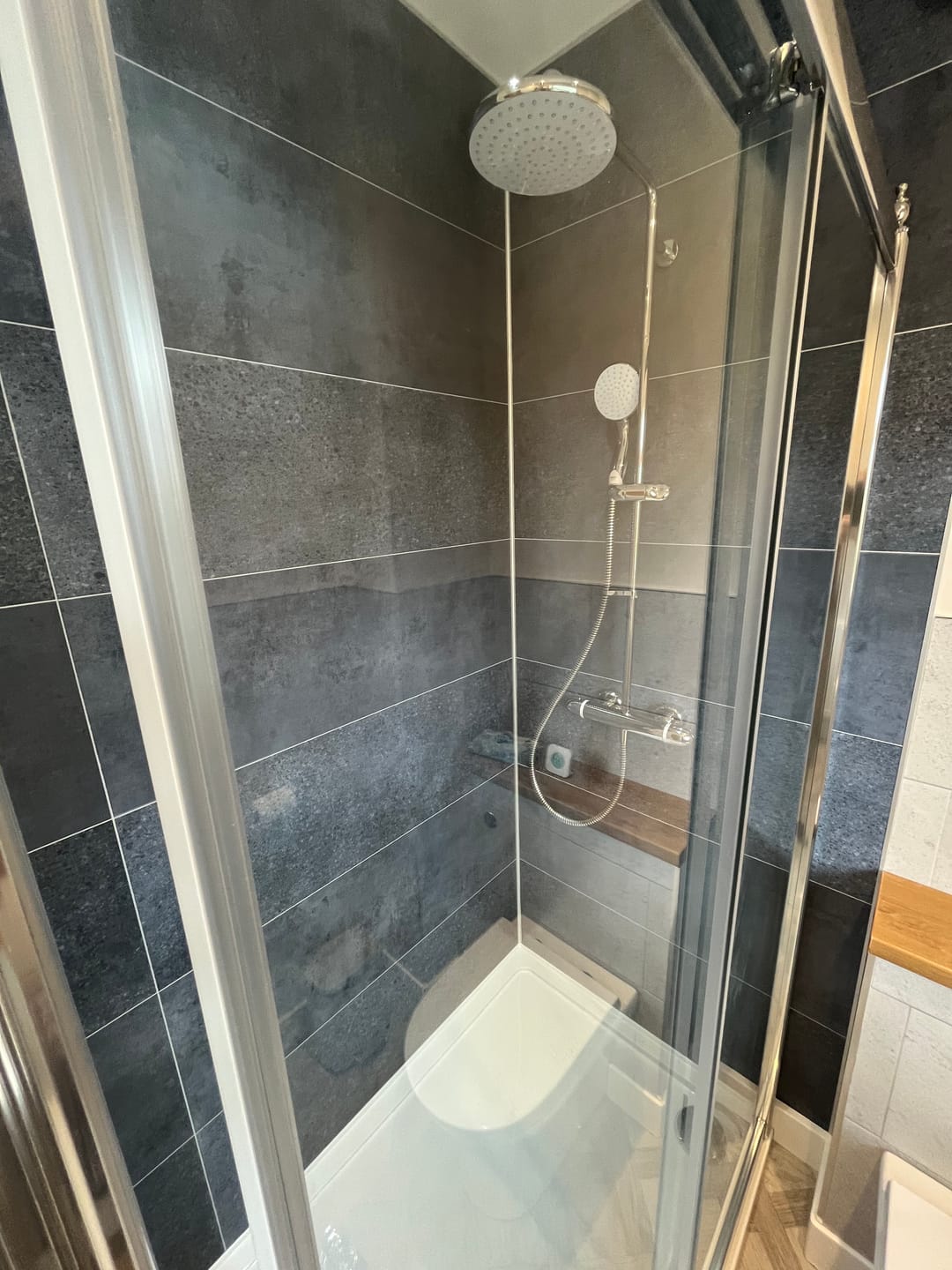 Customer photo review of 10mm Roman Blue Matt Shower Panel 1M x 2.4M