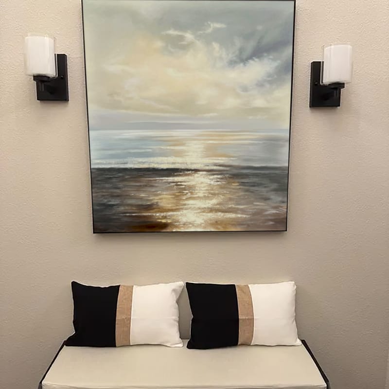 Customer photo review of Abstract Ocean And Sky Canvas Art #OC101
