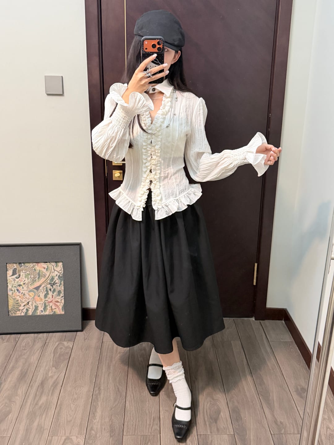 Customer photo review of DOINDULGE Ruffled Structured Gothic Shirt