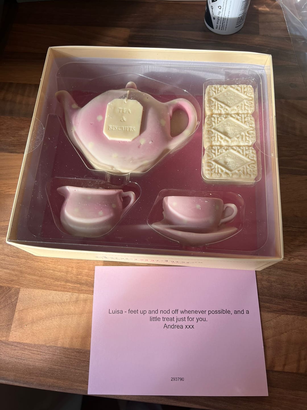 Customer photo review of Chocolate Teapot and Biscuit Set