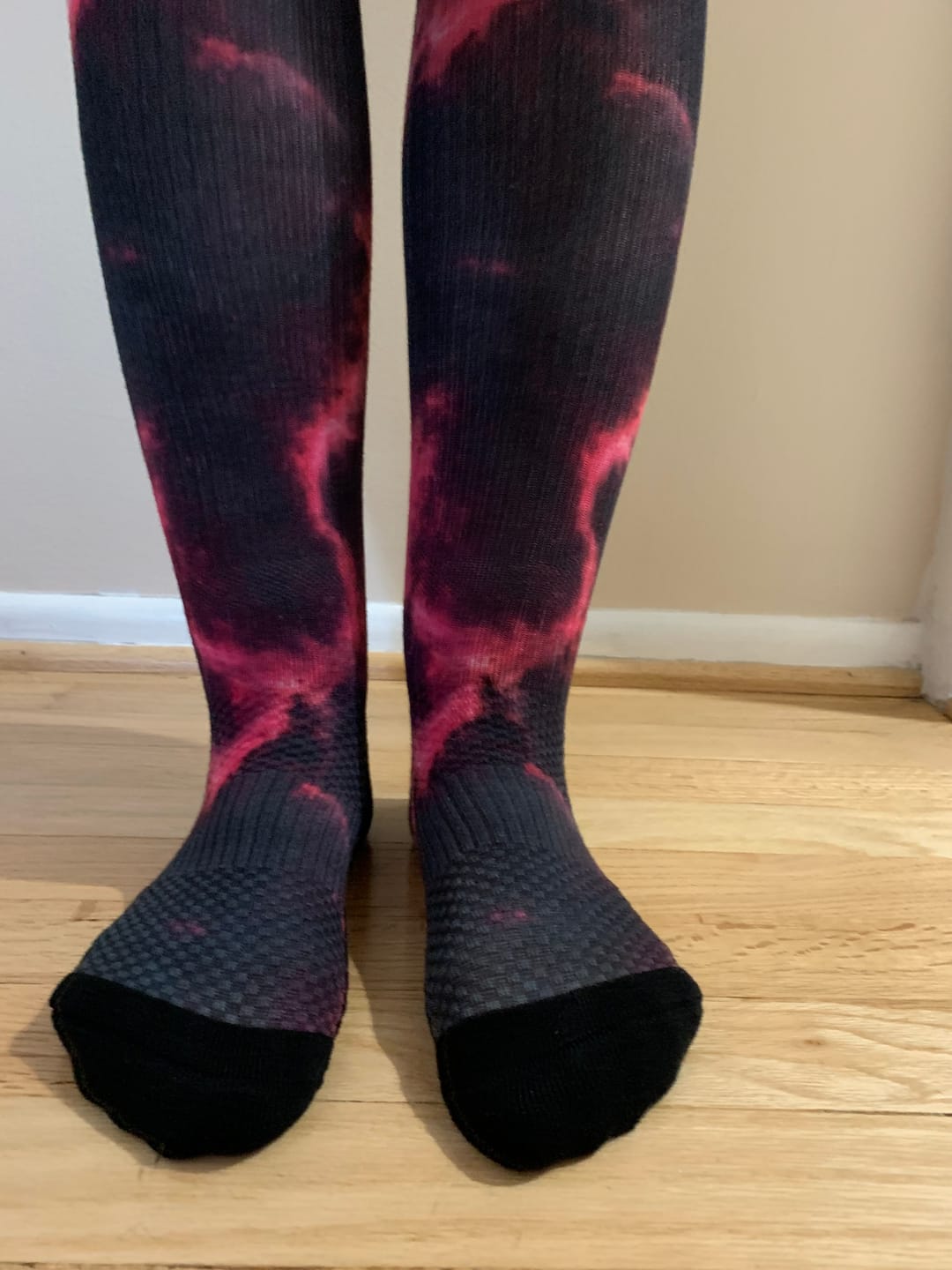 Customer photo review of Cosmic Pink Compression Socks