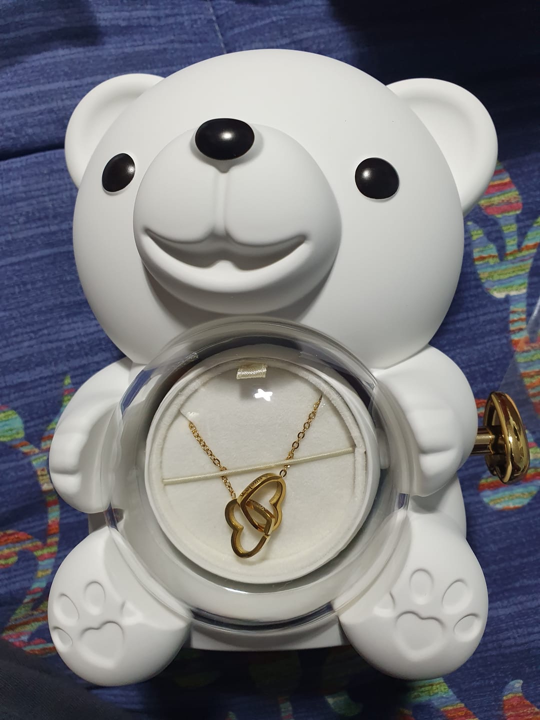 Customer photo review of Eternal Rose Bear & Personalized Necklace