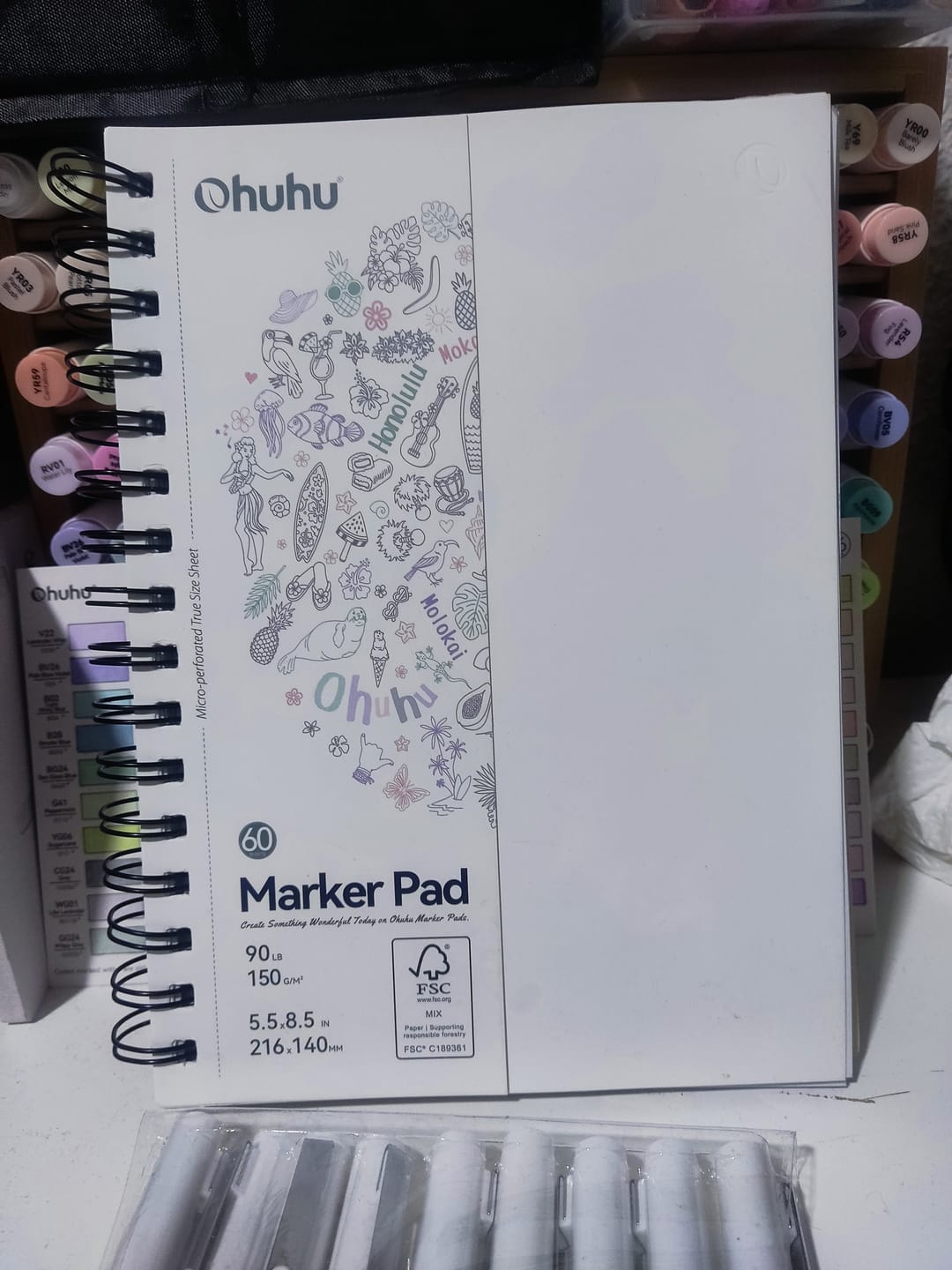 Customer photo review of Ohuhu Bleedproof Double-Sided Marker Pad, Spiral-Bound