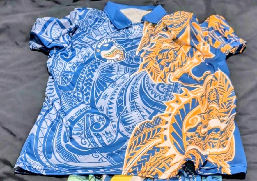 Customer photo review of Parramatta Eels Polo Shirt Polynesian Tribal Tattoo Pacific Sport Art TS04