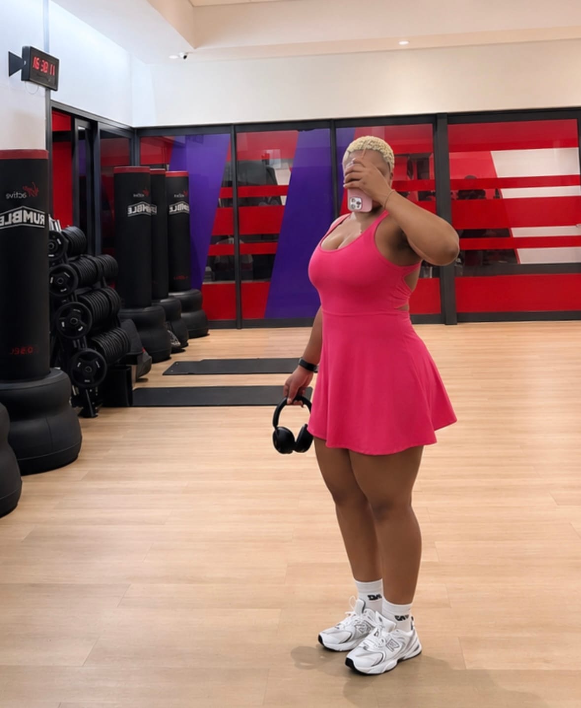 Customer photo review of One-Piece Activewear Dress with Stretchy Built-In Shorts & Bra
