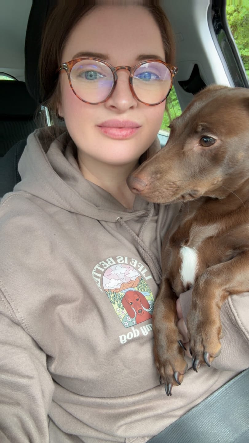 Customer photo review of Personalised Life is Better with your dog Hoody