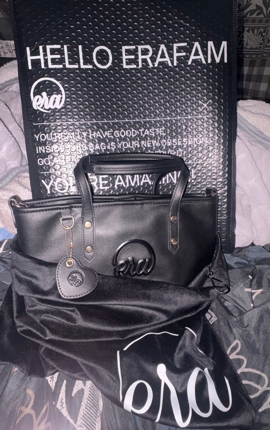 Customer photo review of Black Mini Era Tote Bag