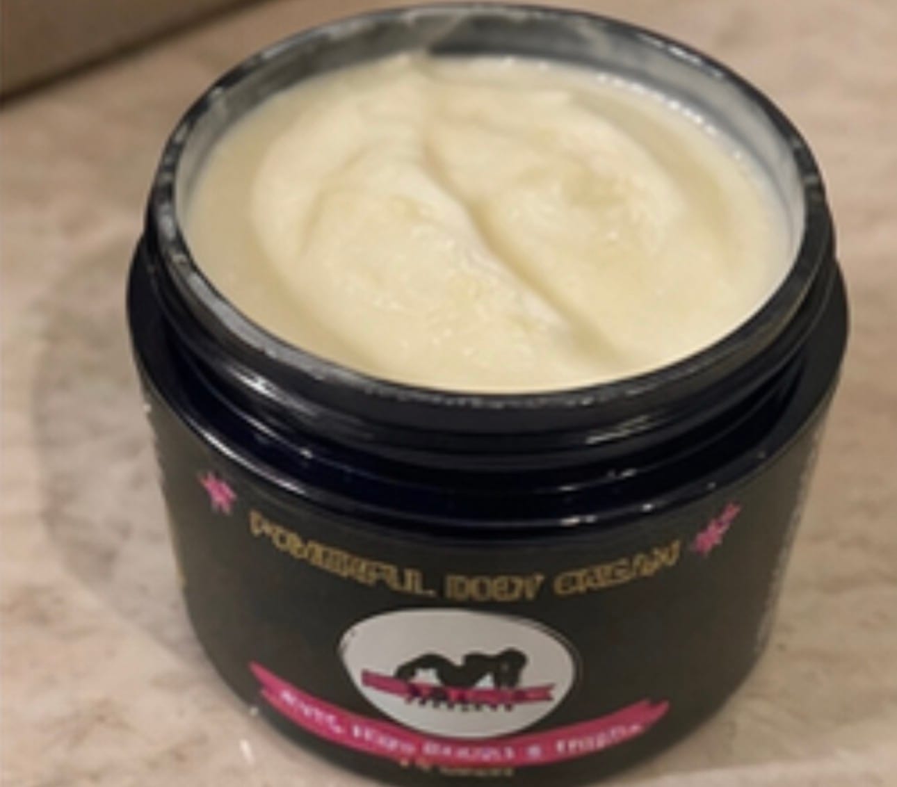 Customer photo review of Get Thick Quick™ Plumping Body Cream for Curves – Booty, Thigh & Bust (4 oz)