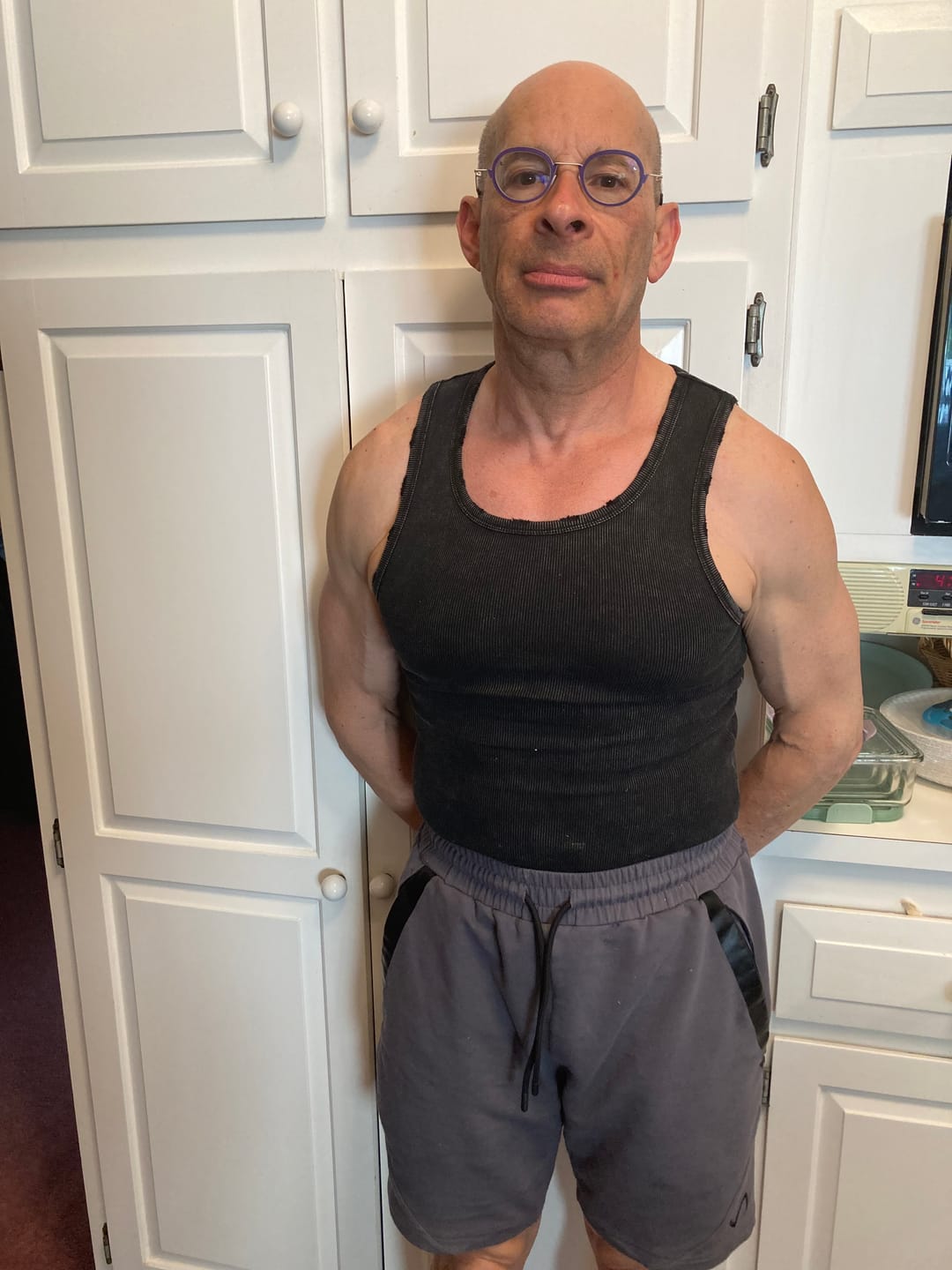 Customer photo review of Premium Ultra-Soft Cotton Distressed Fitted Tank 2 Pack
