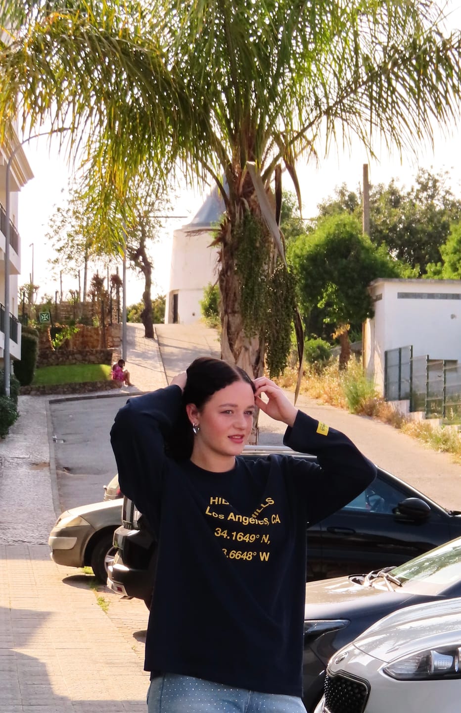 Customer photo review of VINTAGE LOGO LONGSLEEVE T-SHIRT AMBER/NAVY