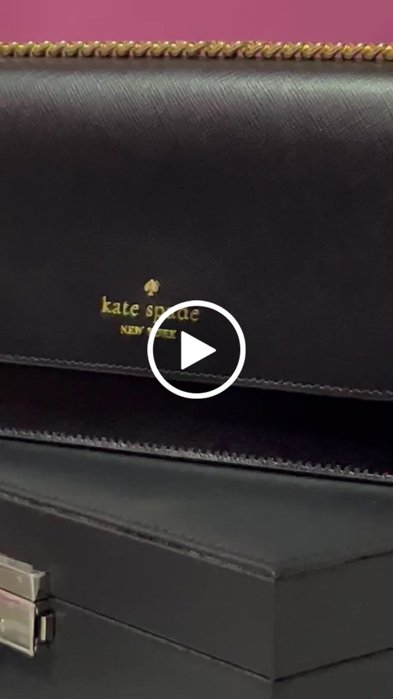 Customer video review of Kate Spade Madison Small Flap Crossbody Bag In Black KC586