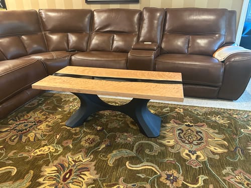 Customer photo review of Coffee Table Base 208 Haru 16" H Handmade Furniture with Contemporary Style