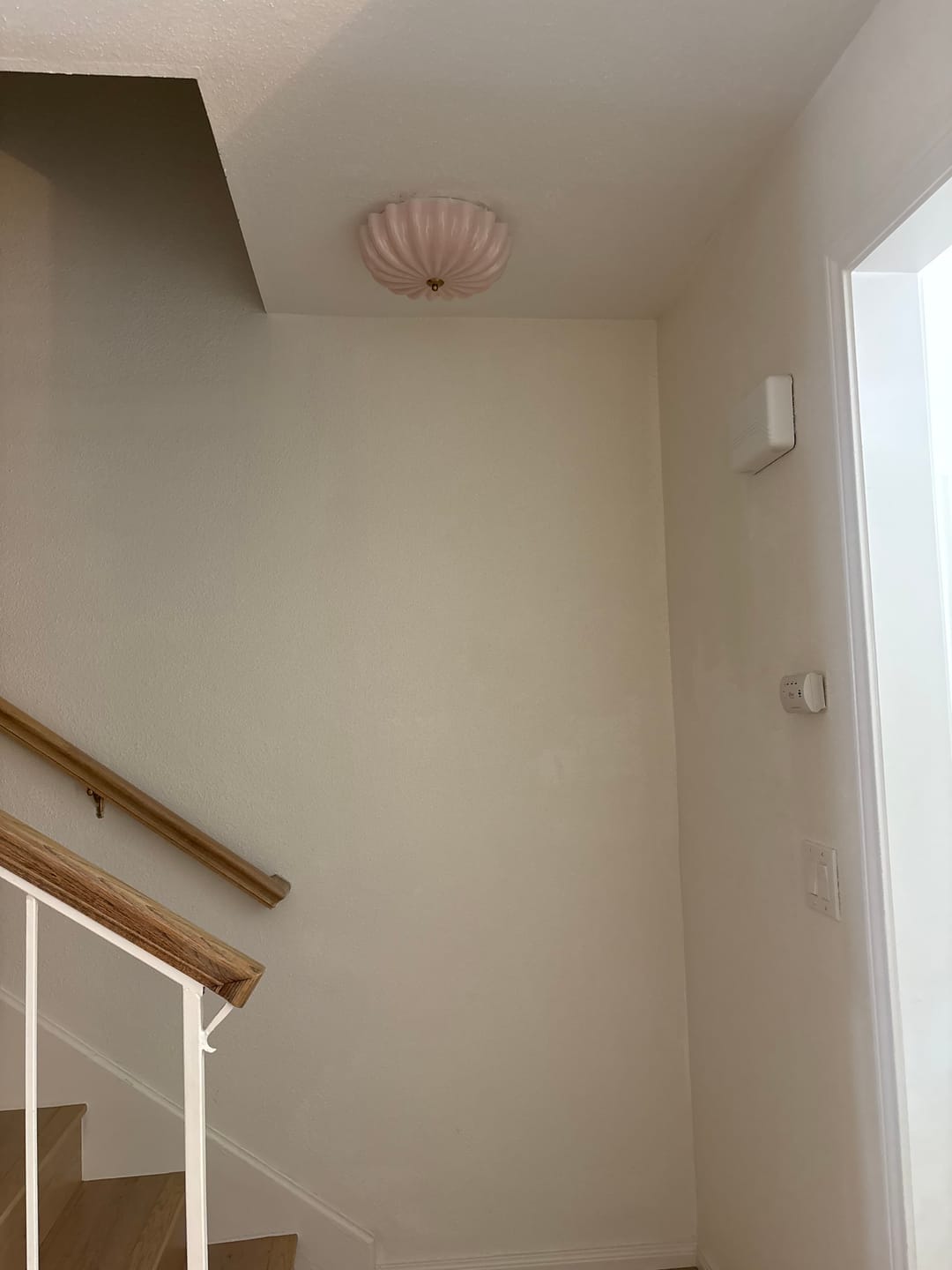 Customer photo review of Art Deco Pleated Flower Shine Glass Semi Flush Mount