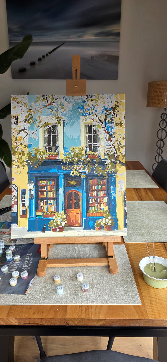 Customer photo review of The Blue Bookshop | Paint by Number