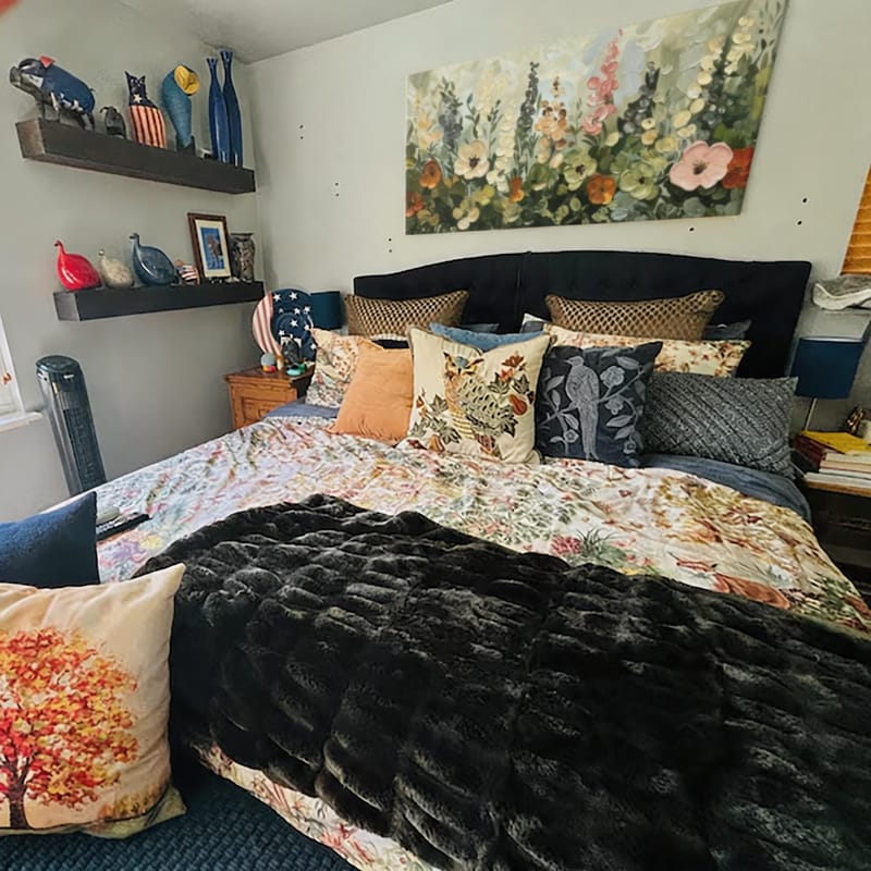 Customer photo review of Colorful Abstract Flower And Tree Textured Canvas Art #MF102