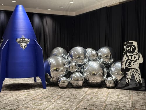 Customer photo review of Silver Inflatable Mirror Ball Reusable Big Bubble Balloon