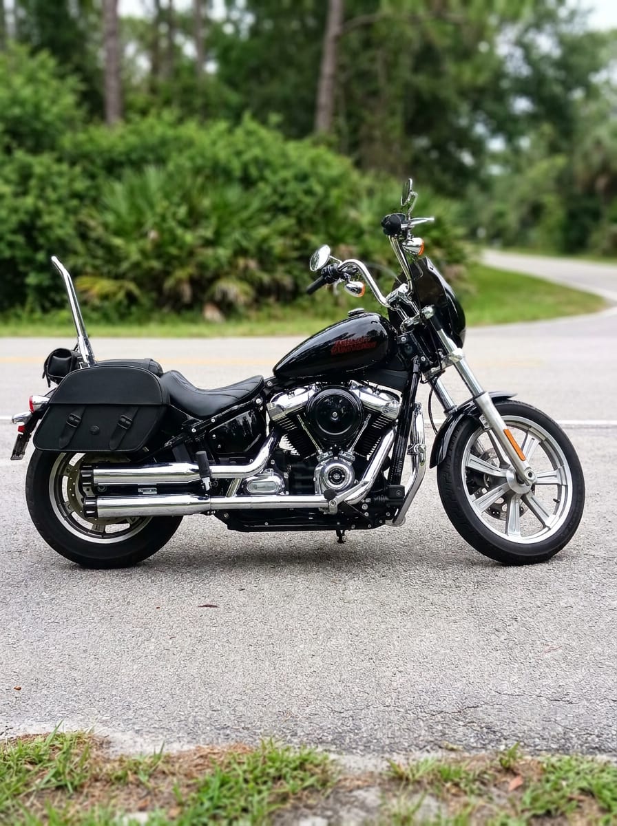 Customer photo review of 28L - Baelor Medium Quick Mount Motorcycle Saddlebags For Harley Softail Street Bob FXBB/S