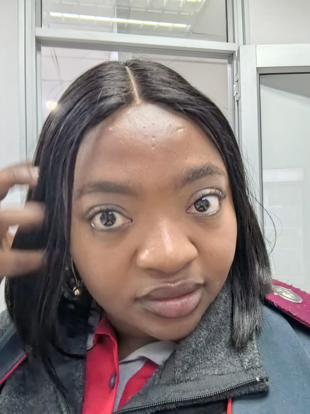 Customer photo review of 8-14" Kim K Double-Drawn Bob Wig- 2x6 Lace Closure| Black