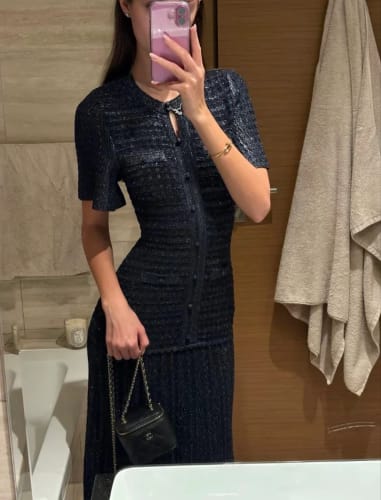 Customer photo review of Sandro blue twee dress