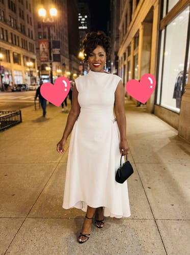 Customer photo review of Essence Luxe Dress |White