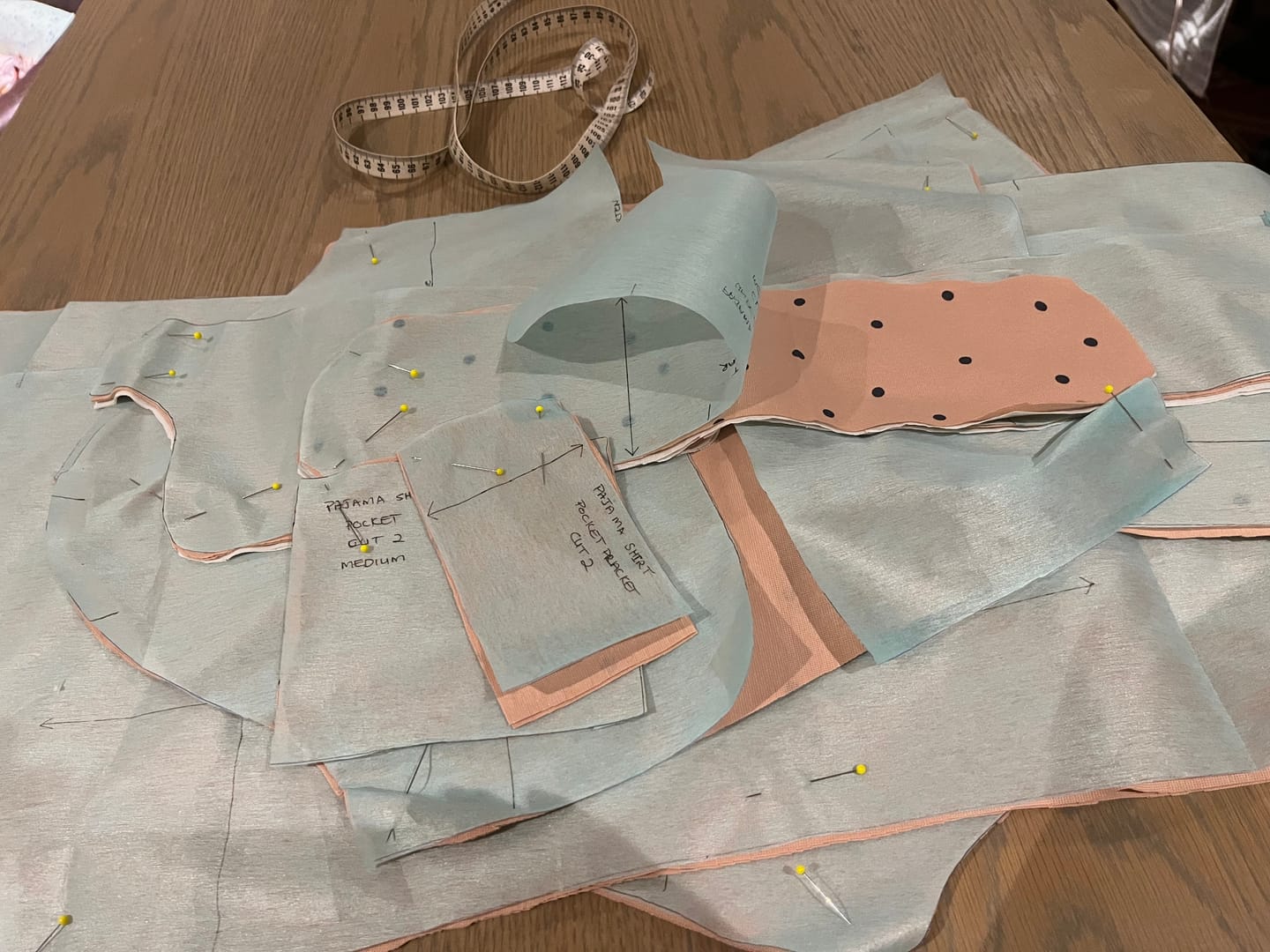 Customer photo review of Printed Knit Grey/Peach Spotted