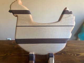 Customer photo review of 15.9x13.5" Chicken Shaped Serving Board Acrylic Router Template