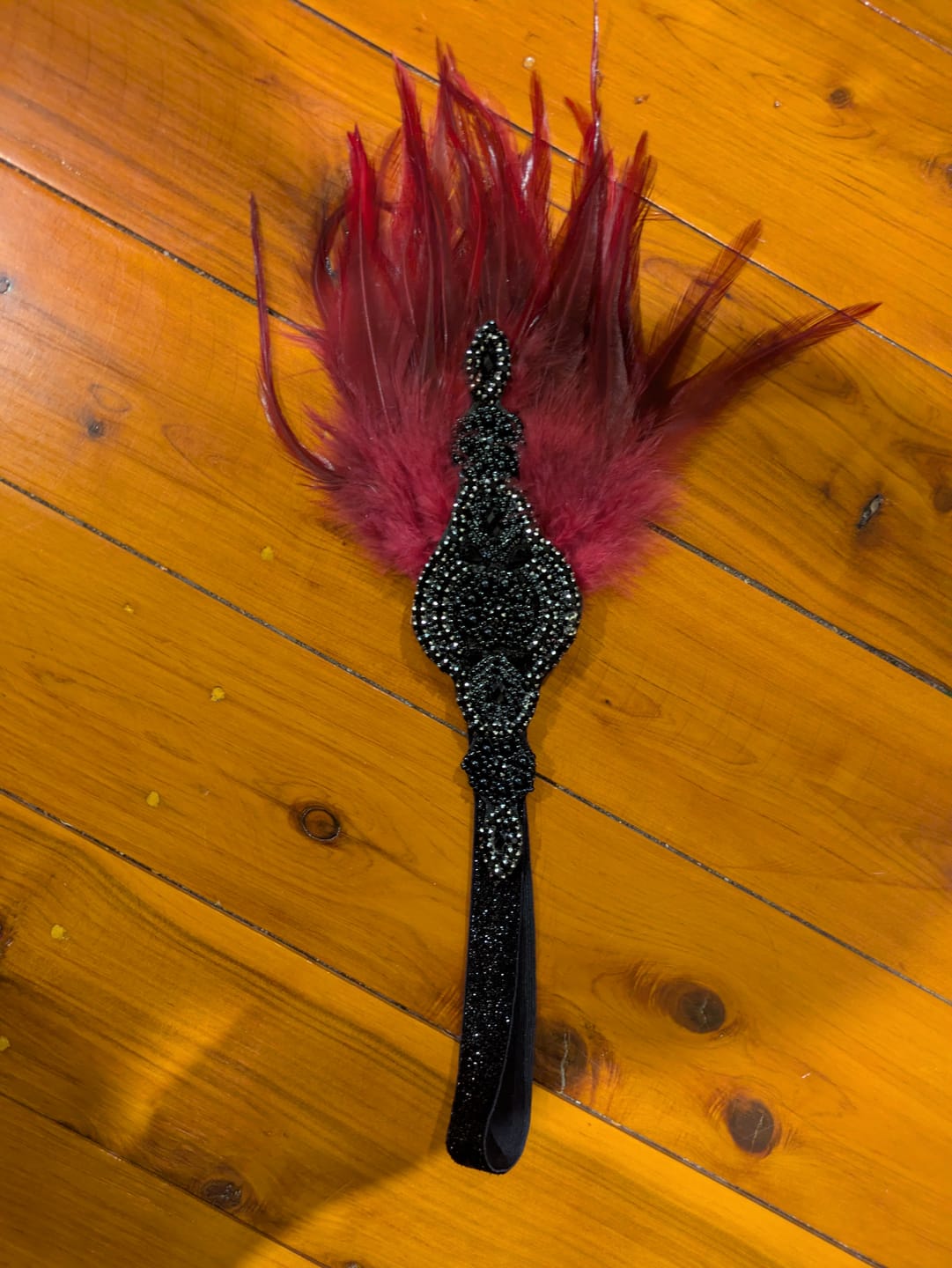 Customer photo review of 1920s Deco & Red Feather Flapper Headpiece
