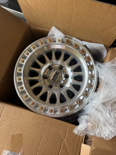 Customer photo review of 17x8.5 KMC KM552 IMS Gloss Silver W/Machined Face Wheel 6x5.5 Bolt Pattern -10mm Offset