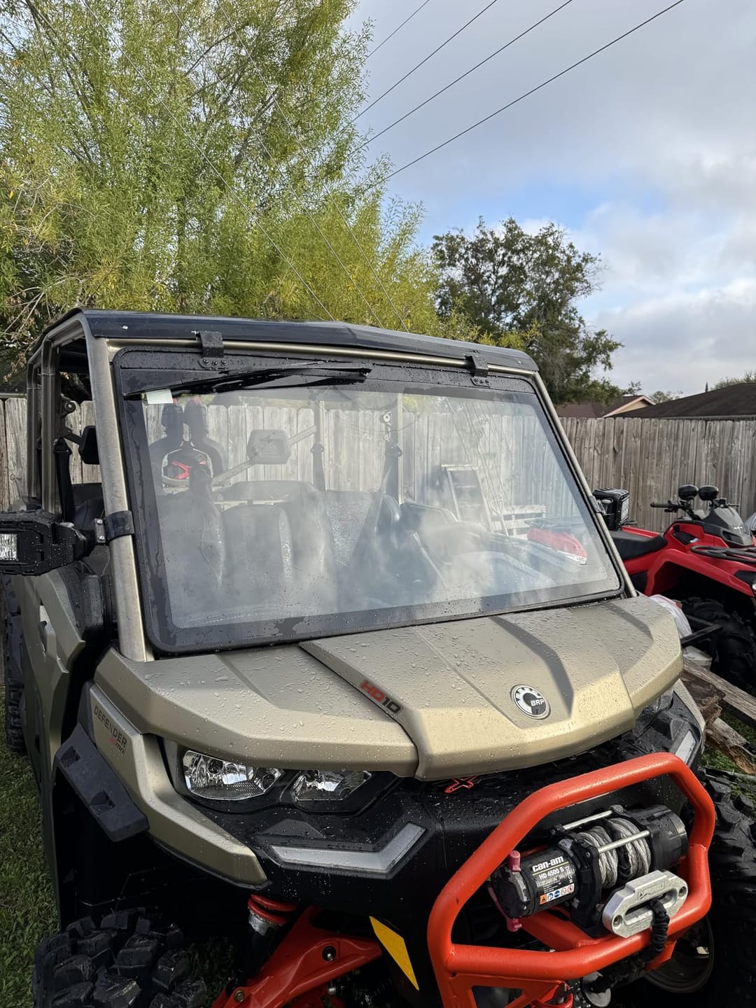 Customer photo review of Can-Am Defender Glass Windshield with Manual Wipers (2016–2026)