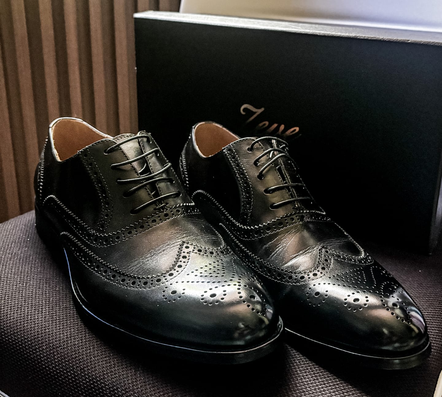 Customer photo review of Classic Oxford Brogue Wingtip - Black Lace Up