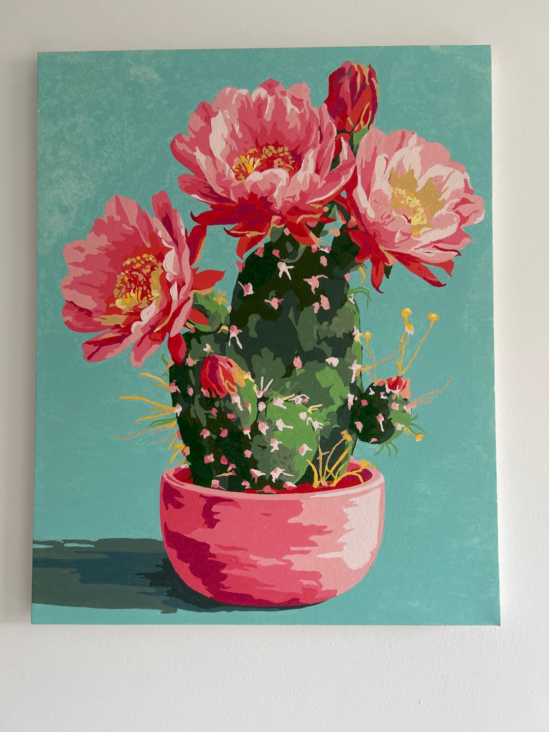 Customer photo review of Blooming cactus | Paint by Number