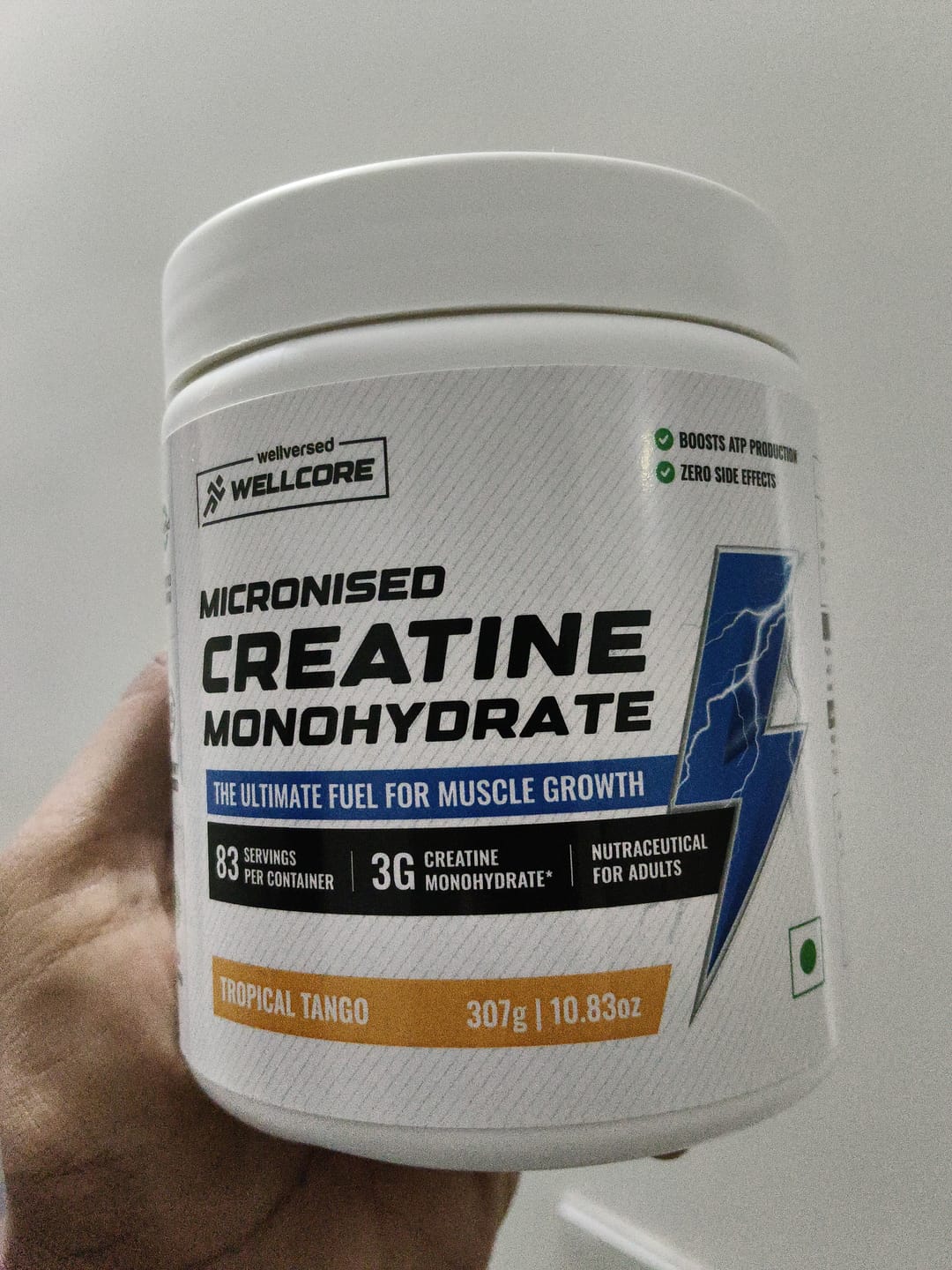 Customer photo review of Wellcore - Micronised Creatine Monohydrate (83 Servings, Tropical Tango) + Premium Steel Shaker