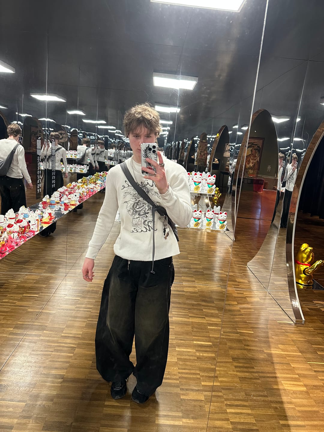 Customer photo review of Herringbone Pants Black