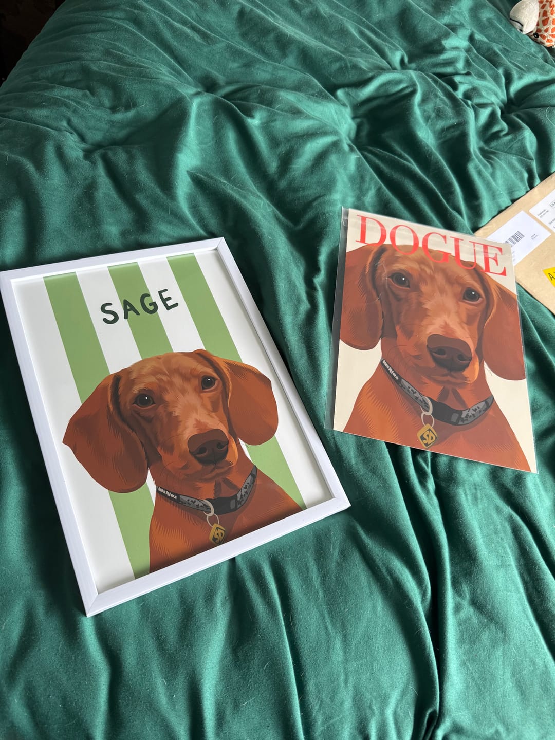 Customer photo review of Stripy | Custom Pet Portrait