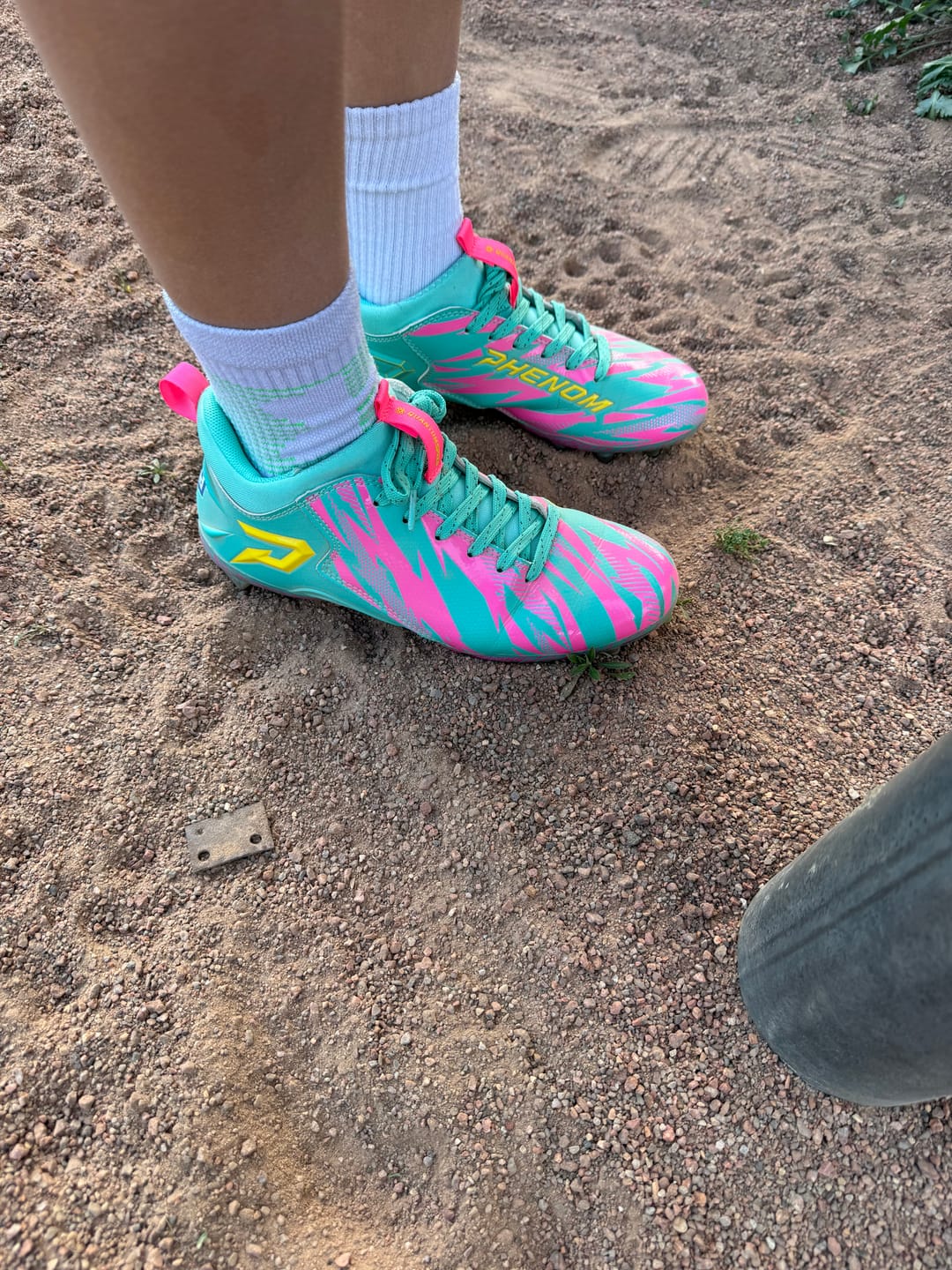 Customer photo review of Kool-Aid 'Sharkleberry Fin' Football Cleats - Quantum Speed by Phenom Elite