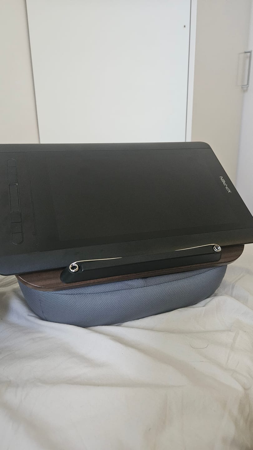 Customer photo review of Adjustable Pillow Stand with Storage