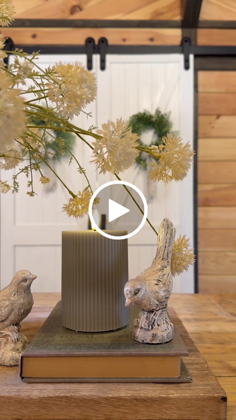Customer video review of Beige Textured Flameless Pillar