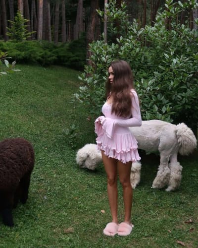 Customer photo review of Asymmetrical button dress