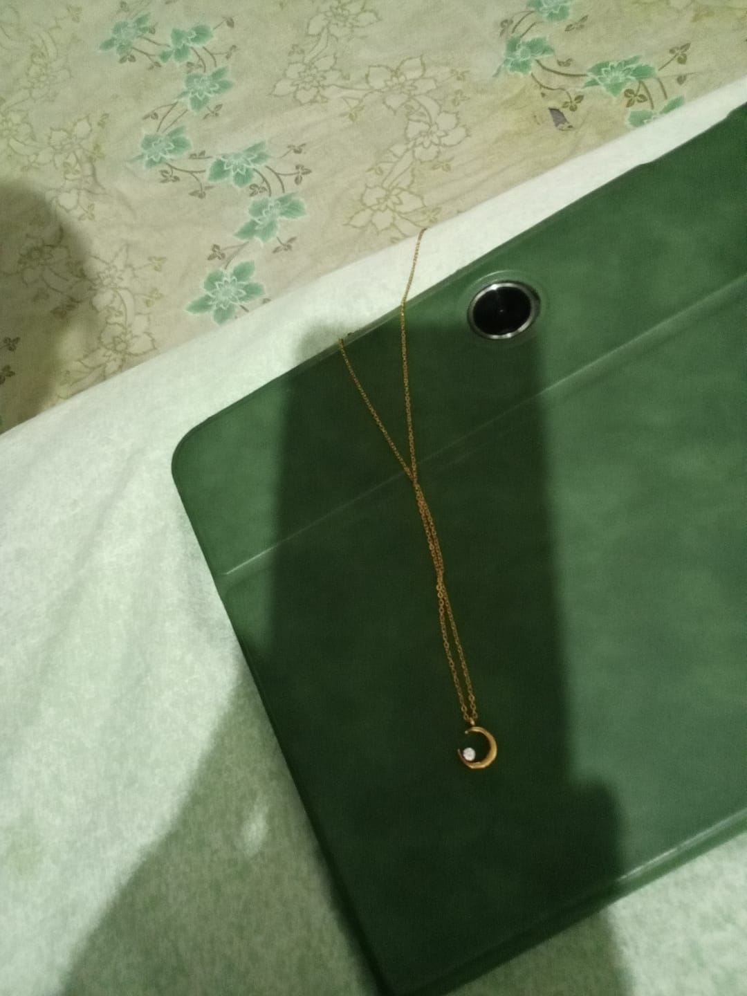 Customer photo review of Moon Charm Necklace