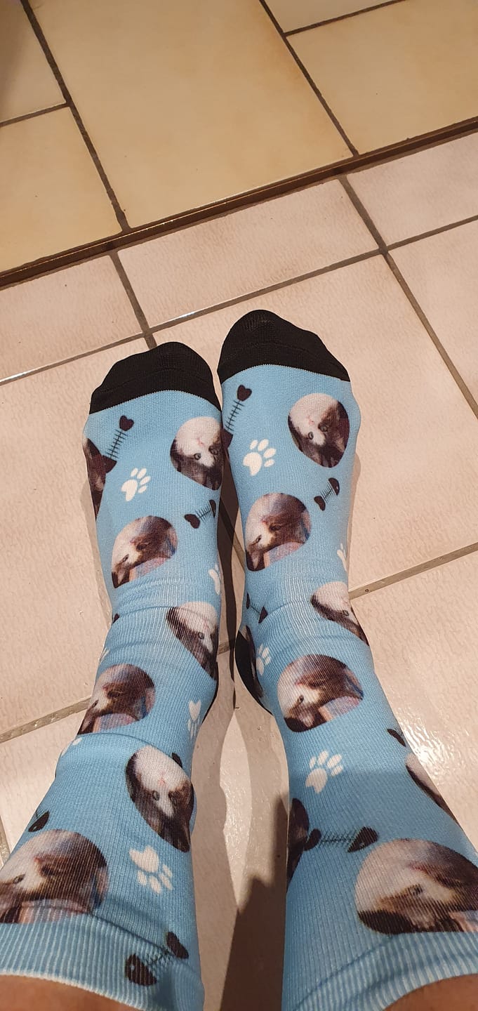 Customer photo review of FaceSock | Custom Cat Socks With Photo
