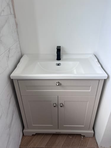 Customer photo review of Hudson Reed Old London 800mm 2-Door Vanity Unit & Ceramic 1 Tap Hole Basin - Timeless Sand