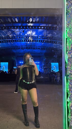 Customer photo review of AMANDA BLACK CORSET TOP