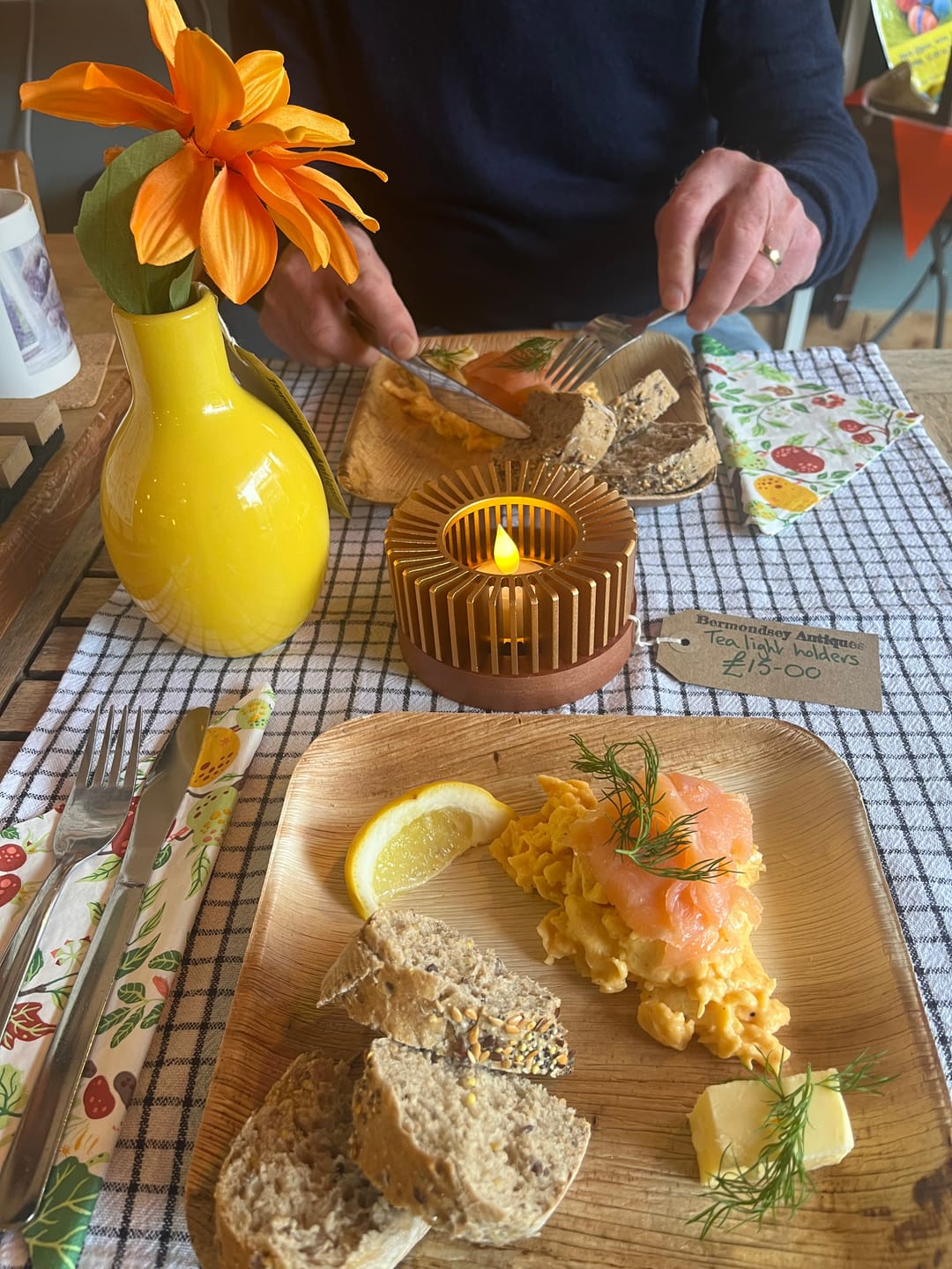 Customer photo review of 8" / 20 cm Square Palm Leaf Disposable Plate