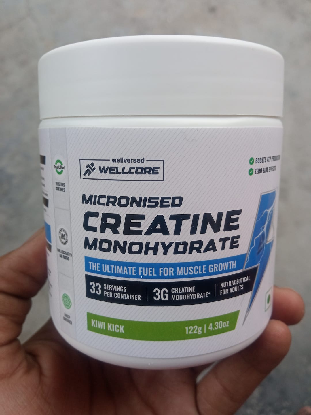 Customer photo review of Wellcore - Pure Micronised Creatine Monohydrate | Kiwi Kick (122g, 33 servings)