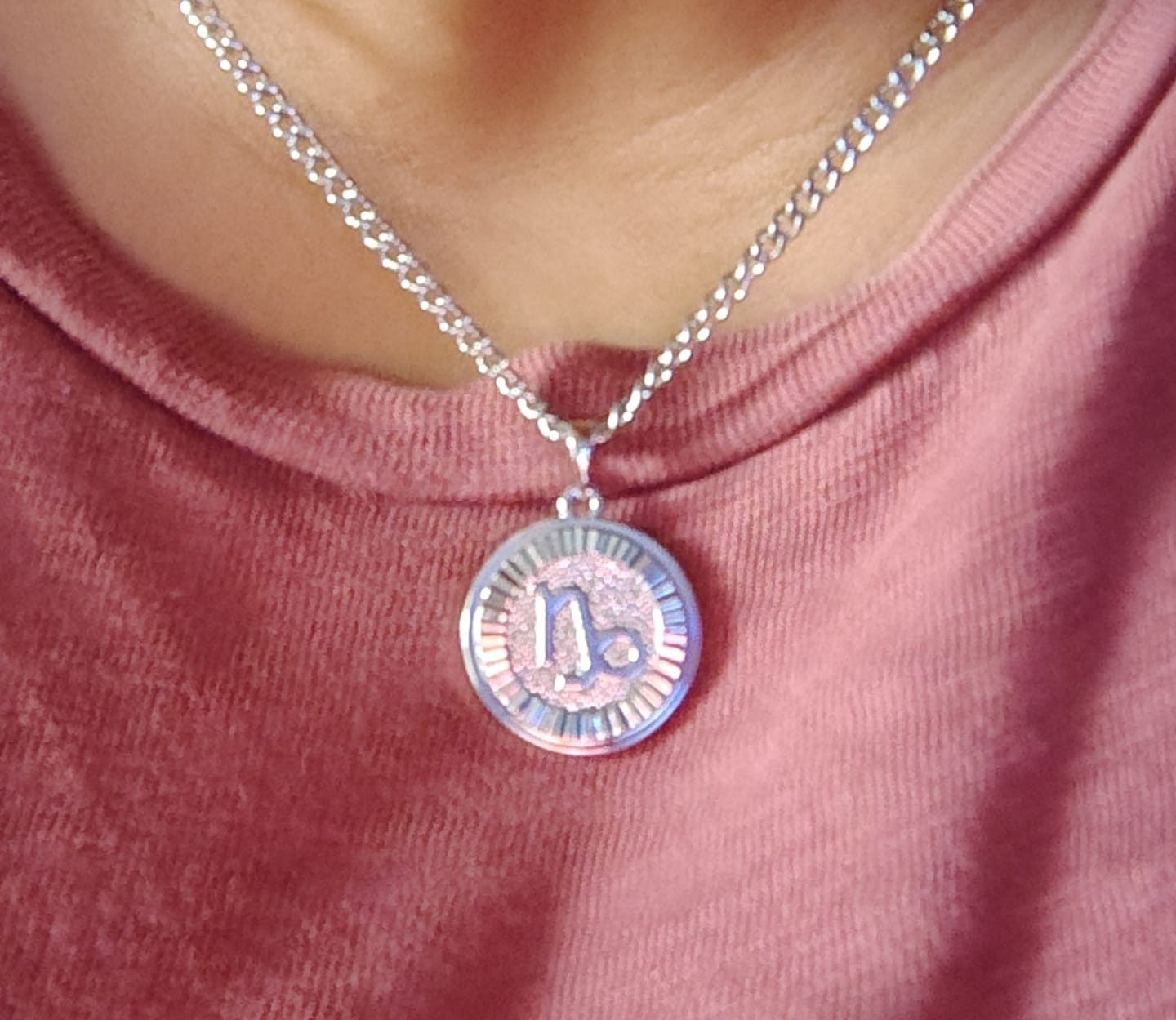 Customer photo review of Zodiac Necklace Silver