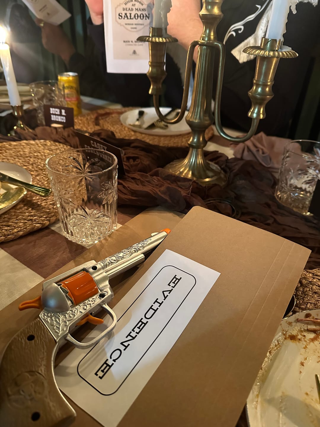 Customer photo review of Wild West Cowboy Murder Mystery Host Your Own Game Kit - Medium / 4 - 14 Players / English