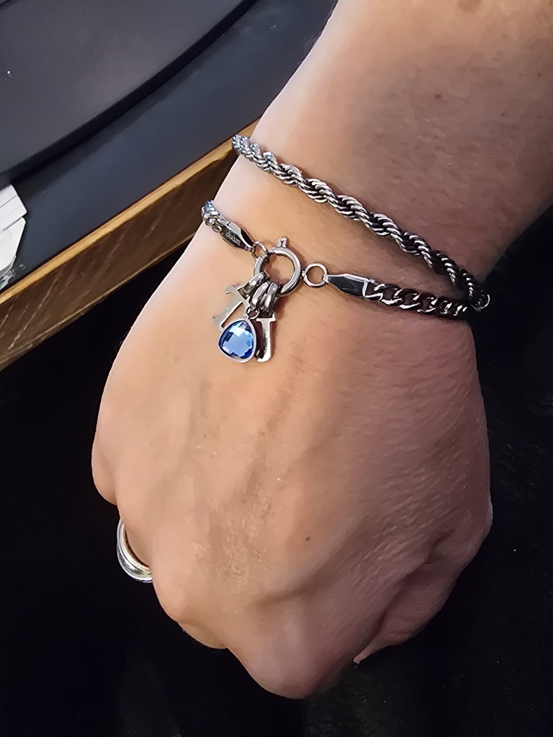 Customer photo review of Letter charm silver