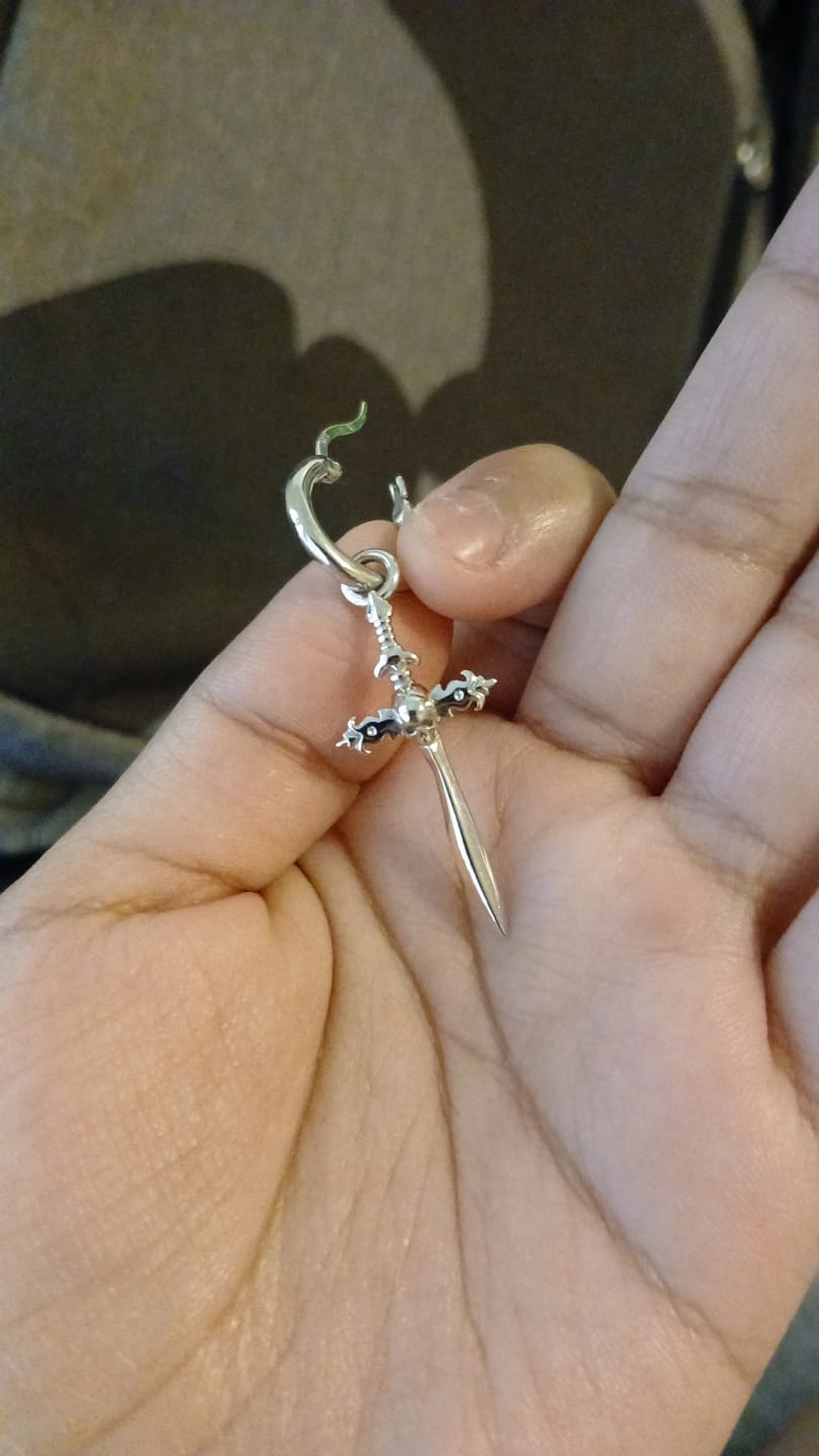 Customer photo review of DYT SWORD EARRING