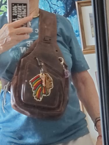 Customer photo review of Buffalo Leather Crossbody Sling bag